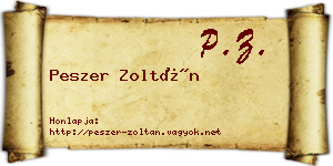 Peszer Zoltán névjegykártya